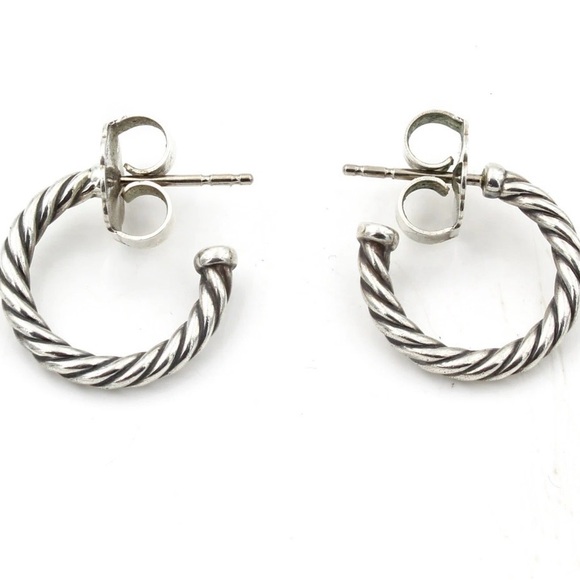 Vintage David Yurman Sterling DY Elements Black Onyx Drop Earrings - Picture 2 of 6